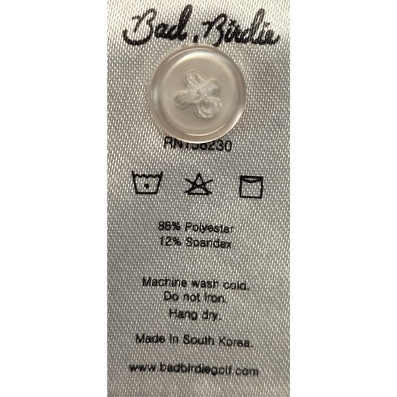 Bad Birdie Lush Core Performance Polo Mens Small 4 Way Stretch UPF 50 Anti Odor - Picture 9 of 10